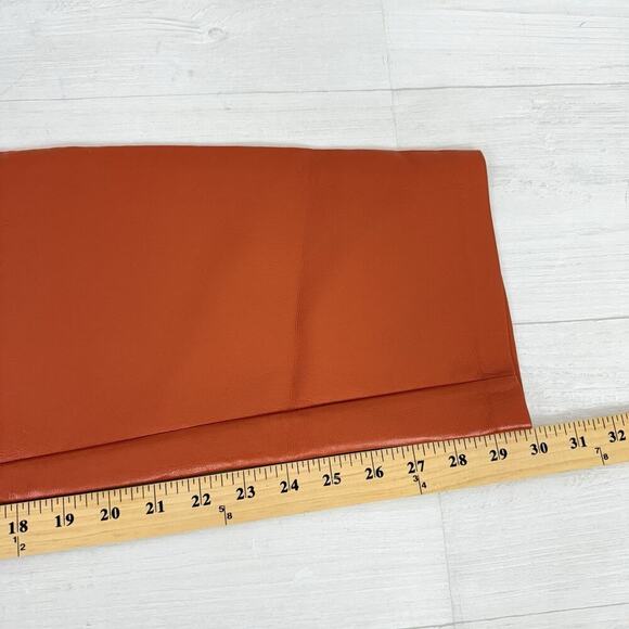 Aritzia Wilfred Melina Vegan Faux Leather Pants Size 10 Orange Straight Leg Fall - Picture 13 of 15